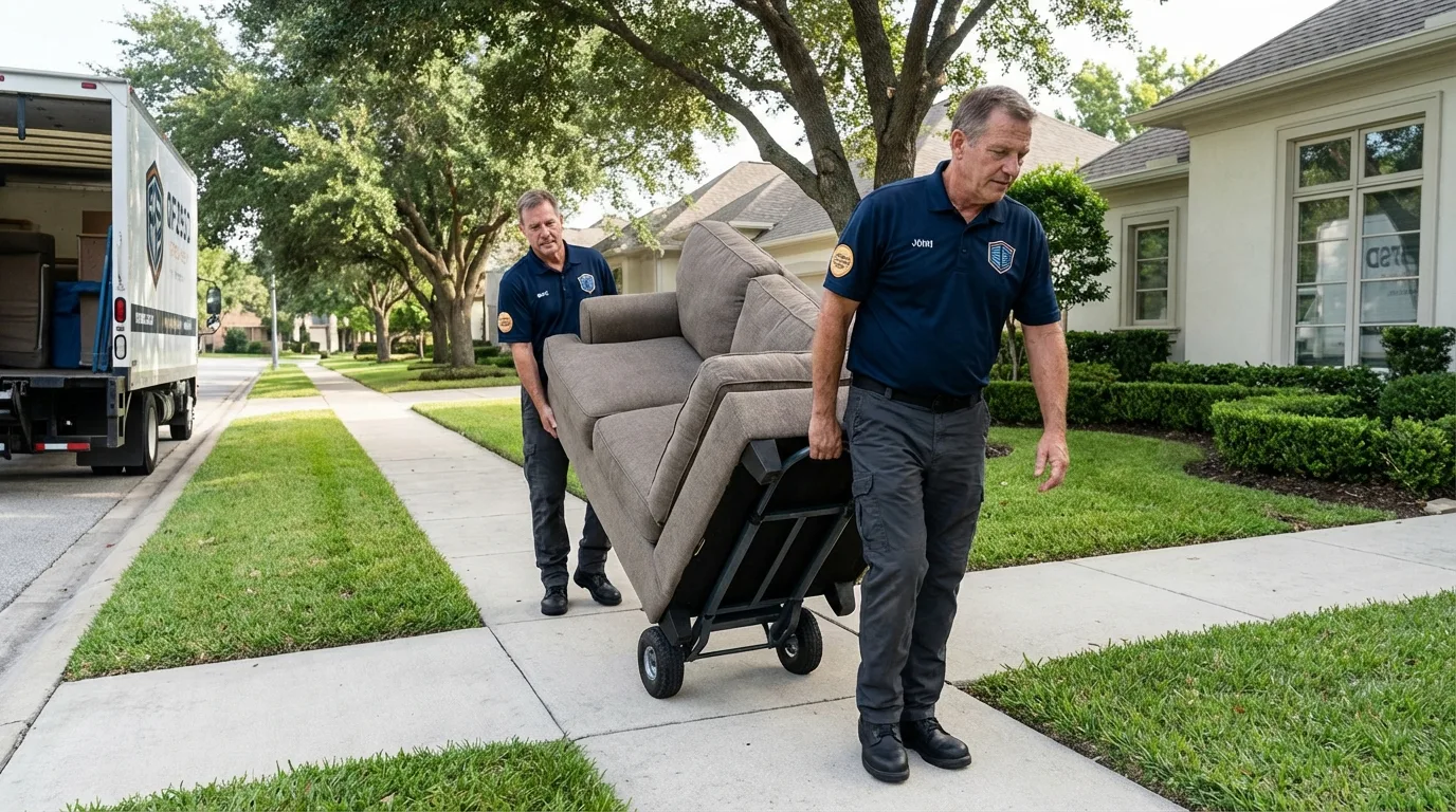 Local residential moving crew loading furniture in Wharton, NJ